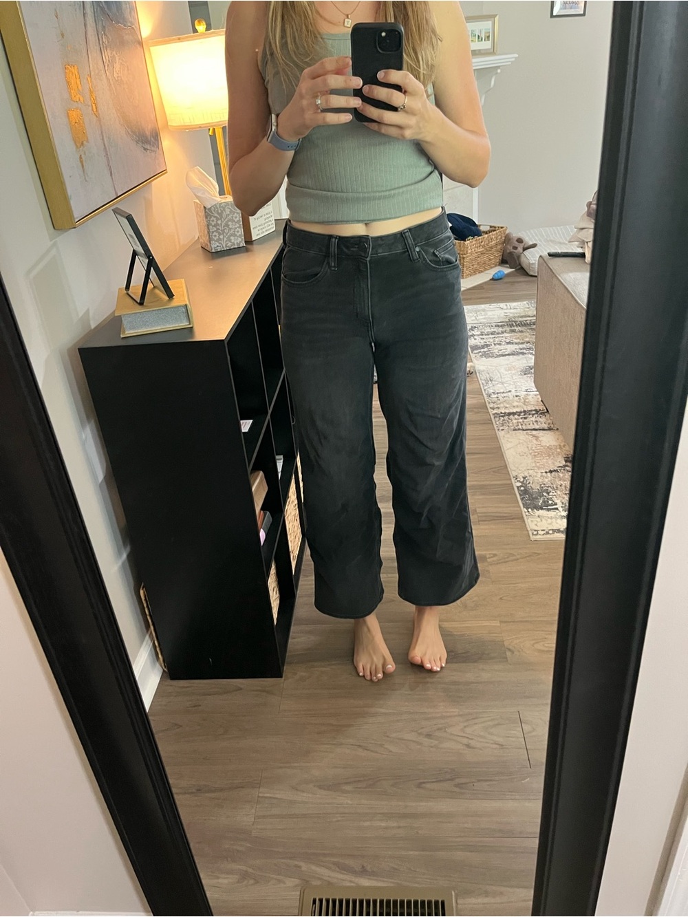 Quince Straight Leg Jeans in Washed Black